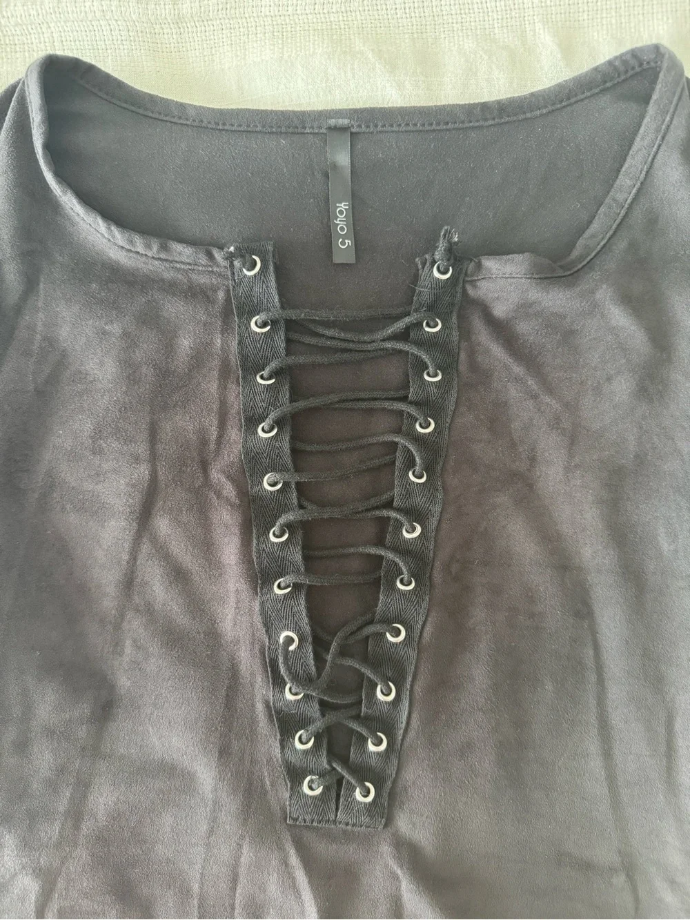 Black Long-Sleeve Lace-Up Bodycon Dress